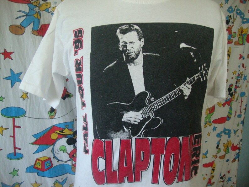 Vintage 90S Eric Clapton 1995 Concert Blues Tour Guitar T Shirt Adult