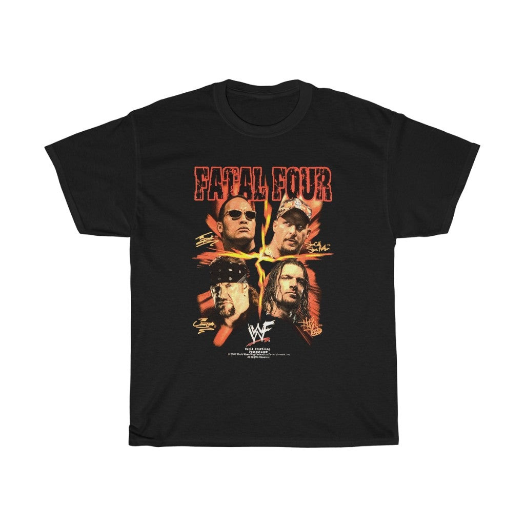 Vintage 90S Fatal Four Wwf Wrestling Tee 211214