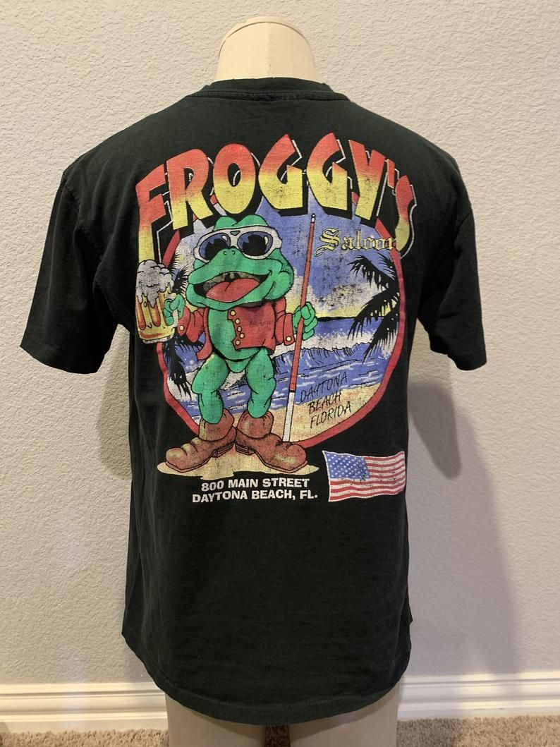 Vintage 90'S Froggy'S Saloon Daytona Beach Florida Shirt vintage 90s froggys saloon daytona beach florida shirt