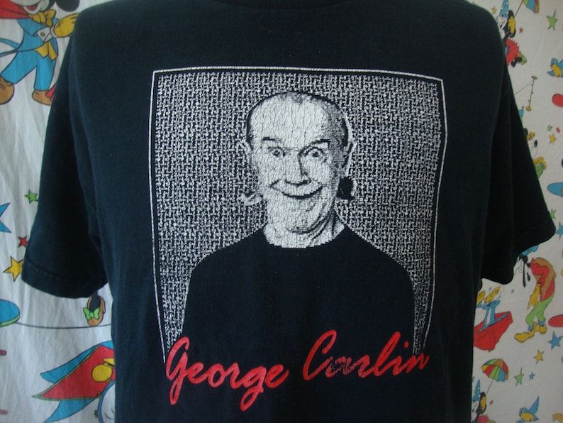 Vintage 90S George Carlin Sometimes A Little Brain Damage Can Help Classic 1984 Stand Up Comedy Legend Joke Book Promo T Shirt