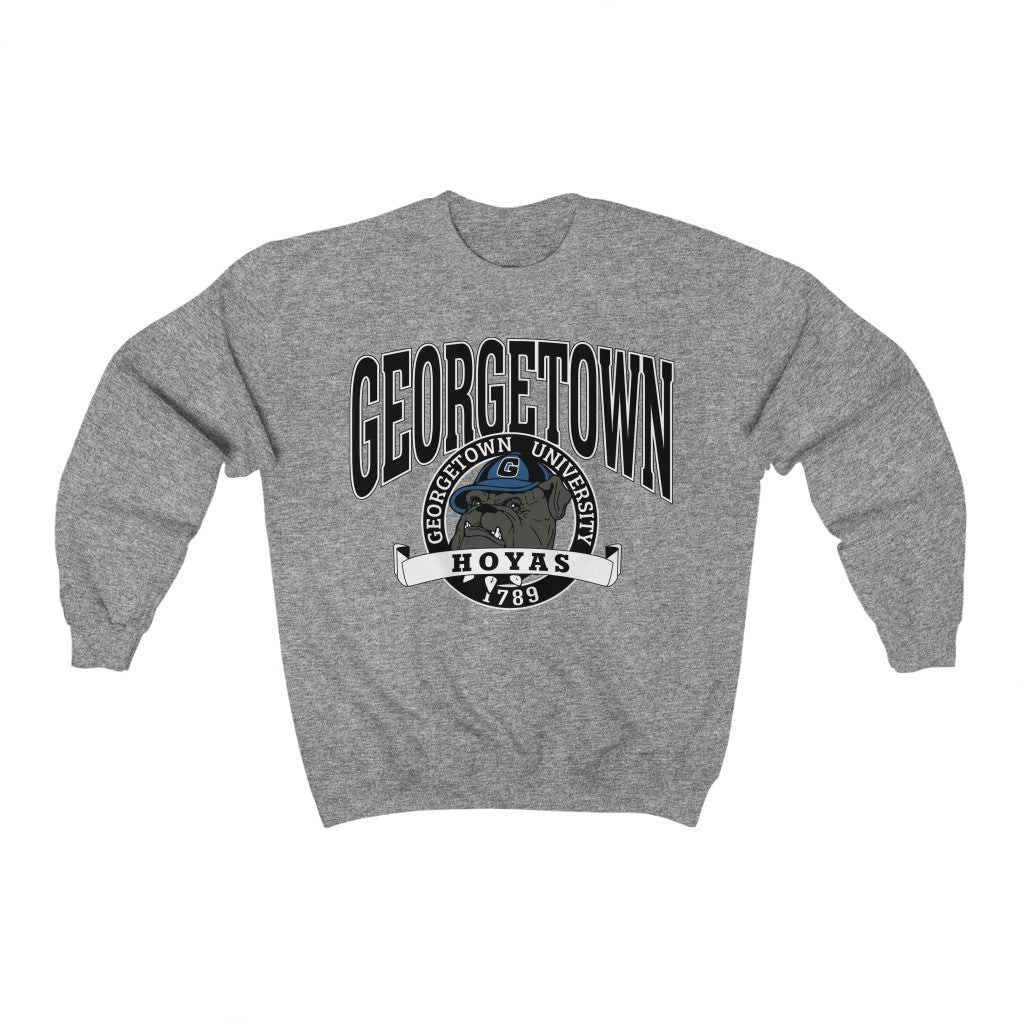 Vintage 90S Georgetown Hoyas Big Logo Spellout Sweatshirt 211230