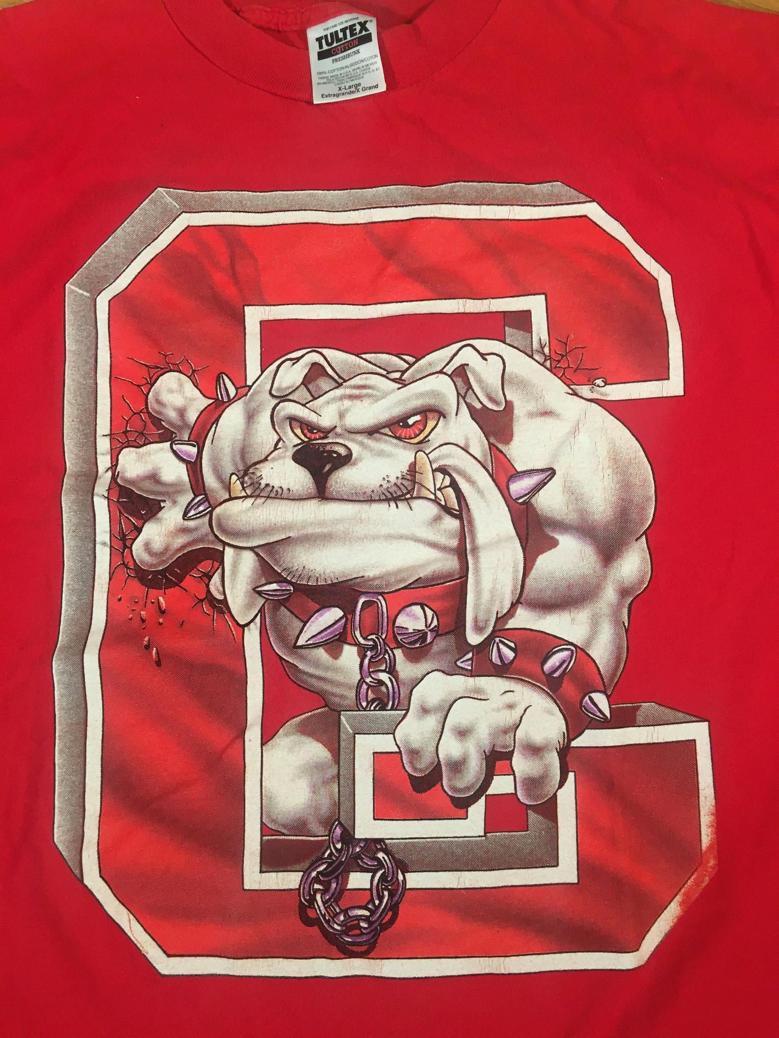 Vintage 90S Georgia Bulldogs Cartoon Mascot T Shirt Over Caricature vintage 90s georgia bulldogs cartoon mascot t shirt over caricature cekao