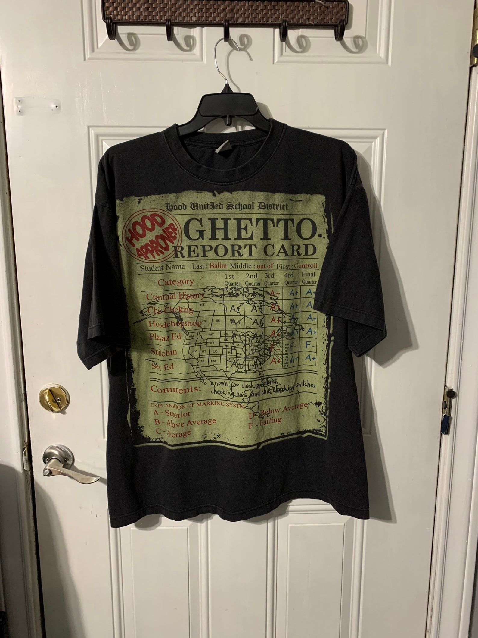 Vintage 90S Ghetto Report Card Rap T-Shirt 3