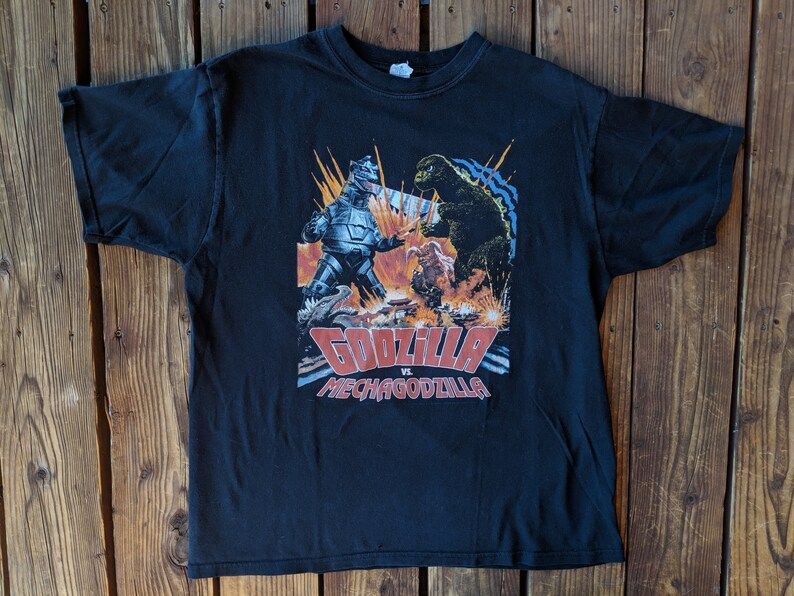 Vintage 90S Godzilla Vs Mechagodzilla Graphic Tee