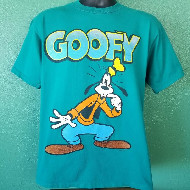 Vintage 90s Goofy Green Disney Turquois Shirt