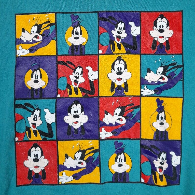 Vintage 90S Goofy Walt Disney Production Big Print Green Color Sweatshirt Xxl Size Adult Pullover