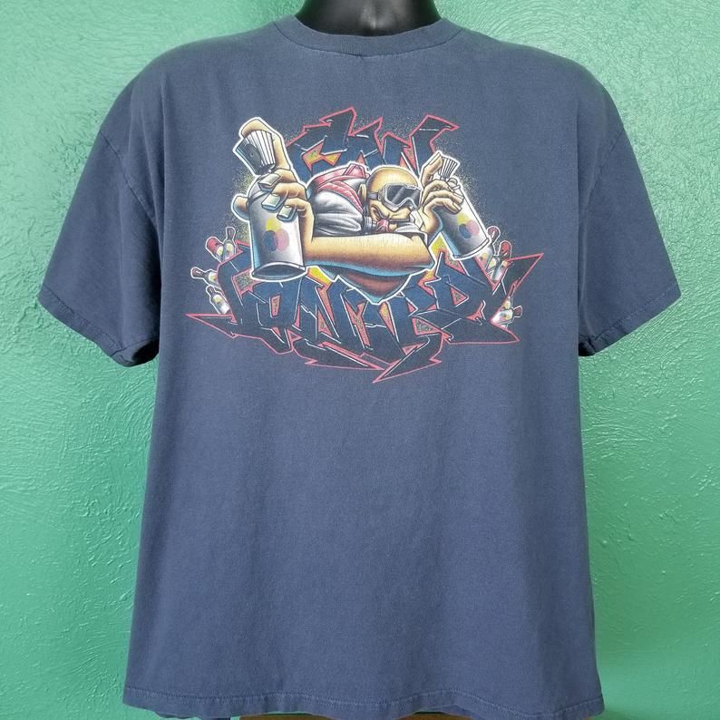 Vintage 90s Graffiti 4 Elements Hip Hop Can Control Spray Painting Tagging Bboy Break Shirt