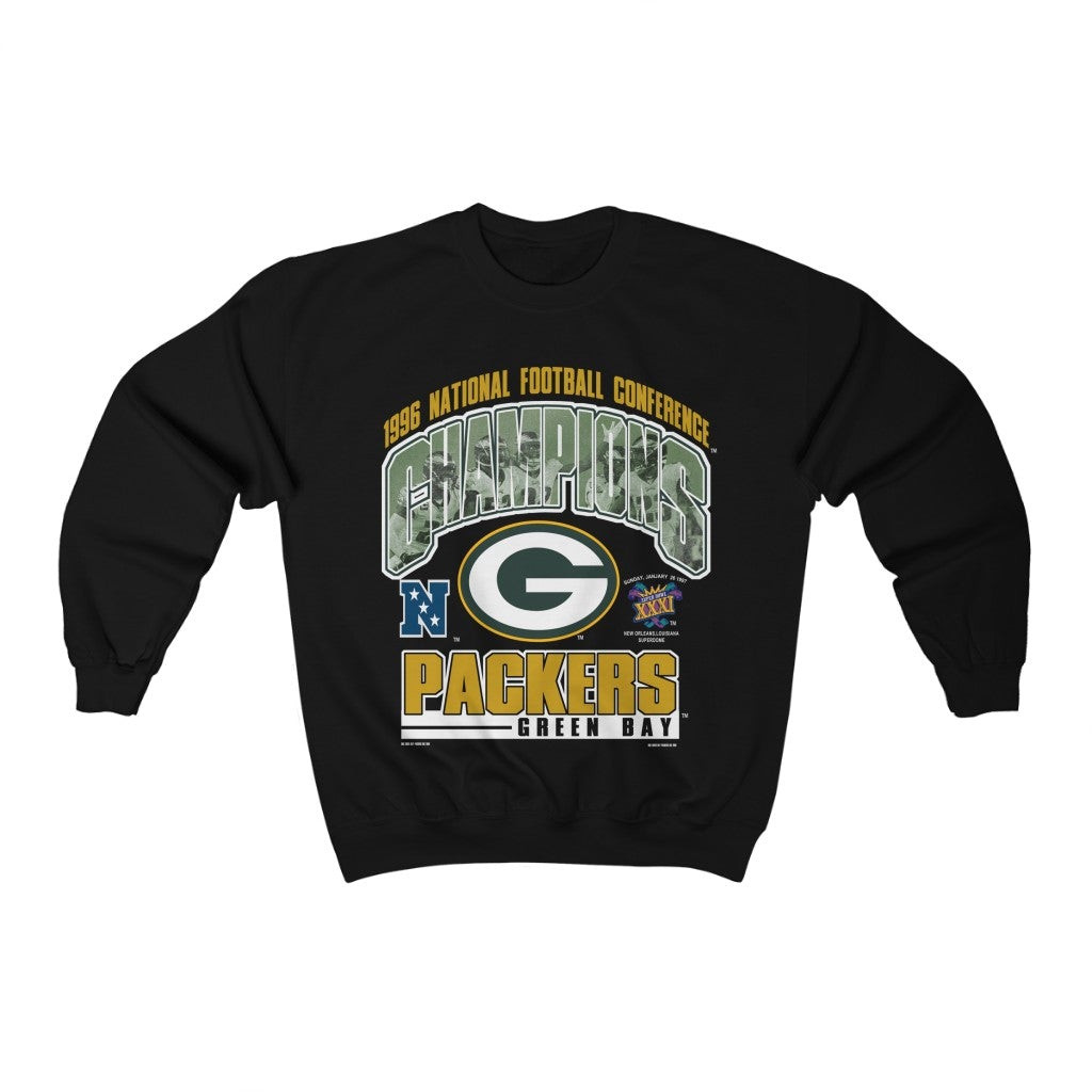 Vintage 90S Green Bay Packers Big 1996 Print Sweatshirt 211227