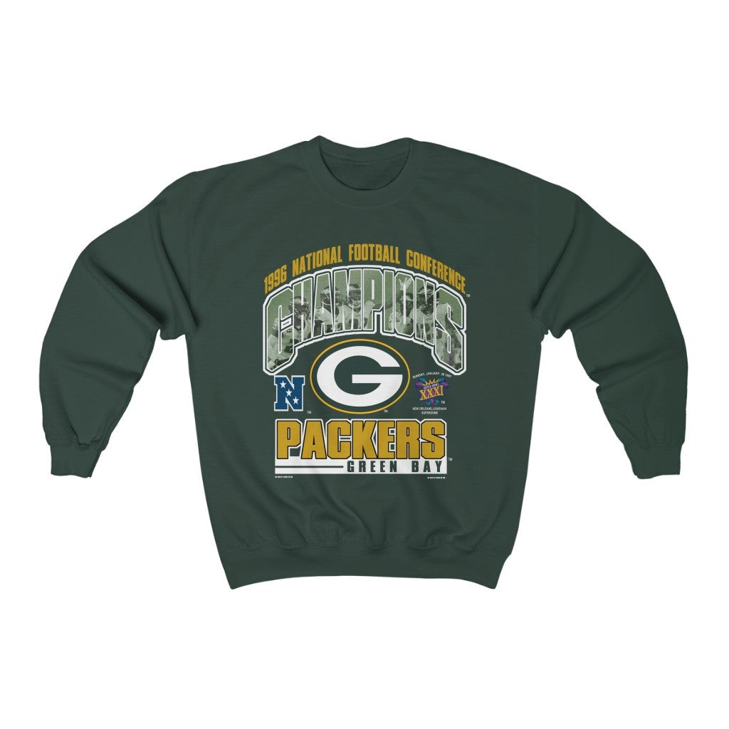 Vintage 90S Green Bay Packers Big 1996 Sweatshirt 211221