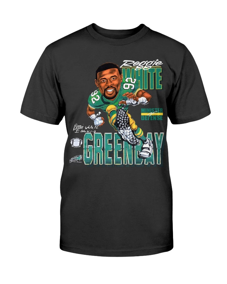 Vintage 90S Green Bay Packers Reggie White 92 Minister Of Defense T Shirt 211001