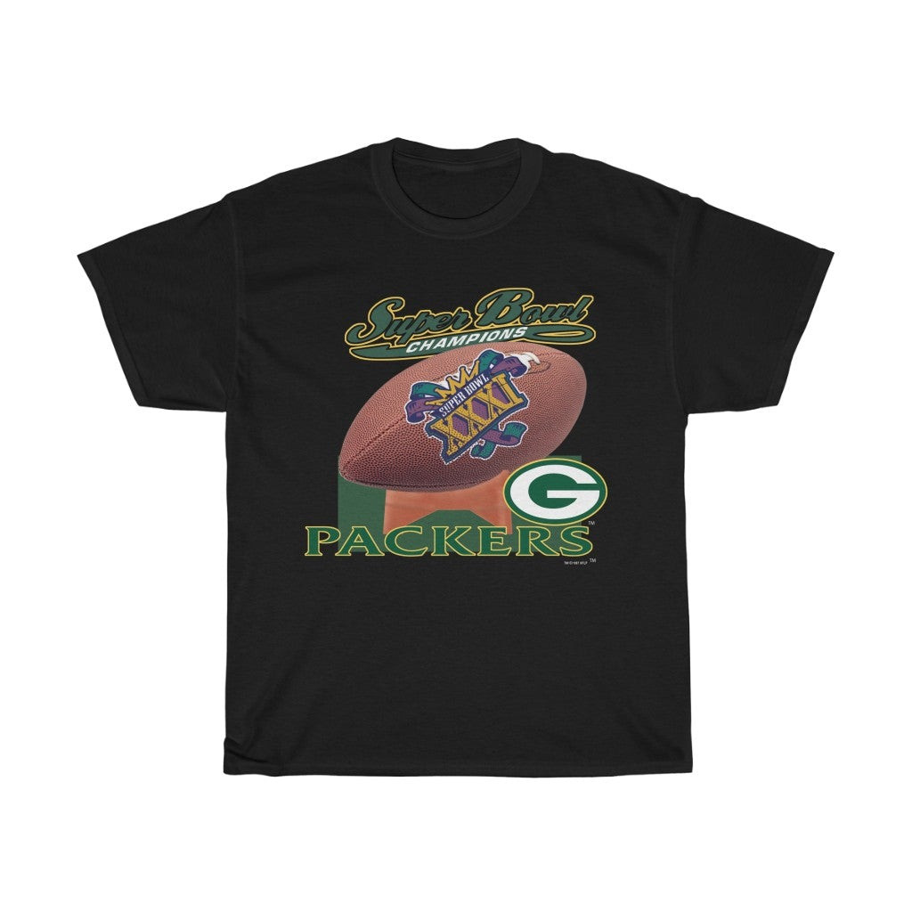 Vintage 90S Green Bay Packers Super Bowl Champions Graphic Unisex Heavy Cotton Tee 211115