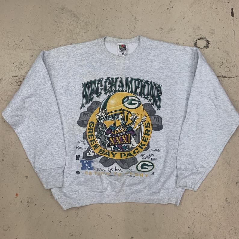 Vintage 90S Greenbay Packers Nfc Champion Nfl Graphic Shirt