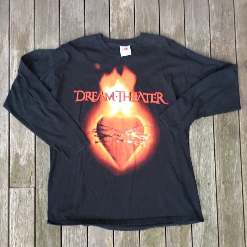 Vintage 90S Grunge Dream Theater Systematic Chaos American Distressed Metal Band T Shirt Oversized Slouchy Unisex Large Tour Tee Retro Band