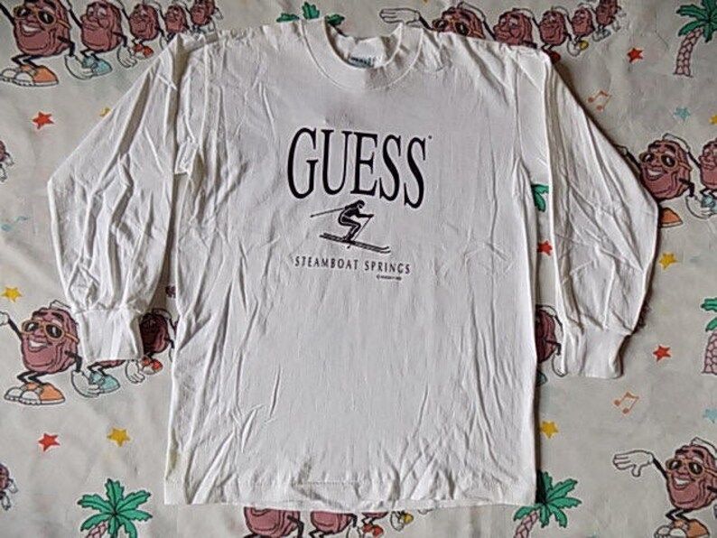 Vintage 90S Guess Steamboat Springs Long Sleeve T Shirt Size Small 1992 Georges Marciano New With Tag Nwt