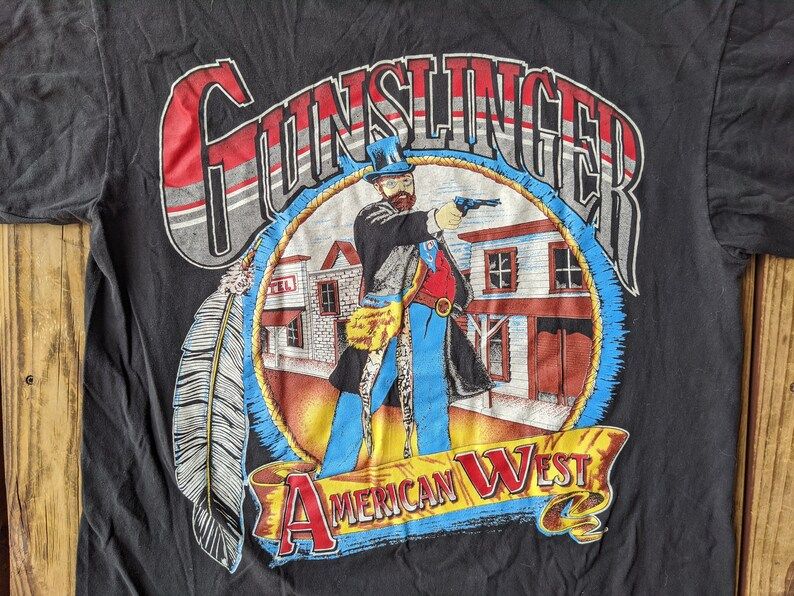 Vintage 90S Gunslinger American West Single Stitch Graphic Tee