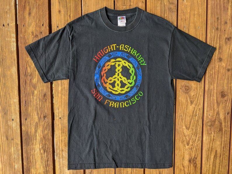 Vintage 90S Haight And Ashbury San Francisco Peace Sign Tee
