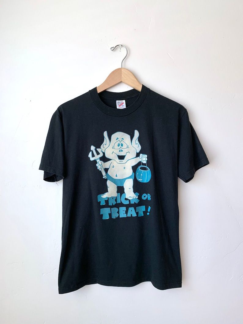 Vintage 90S Haloween Trick Or Treat Cartoon Demon T Shirt vintage 90s haloween trick or treat cartoon demon t shirt vhcyn