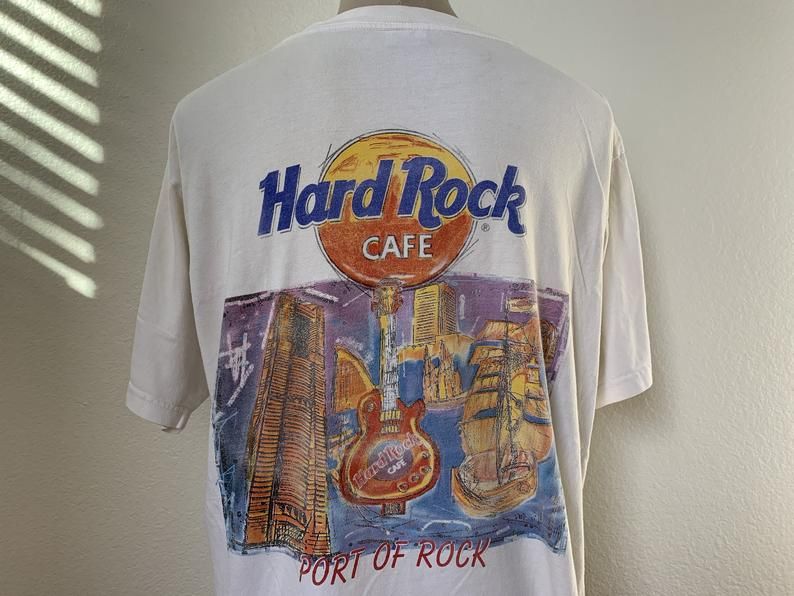Vintage 90??S Hard Rock Cafe Yokohama Port Of Rock  Shirt