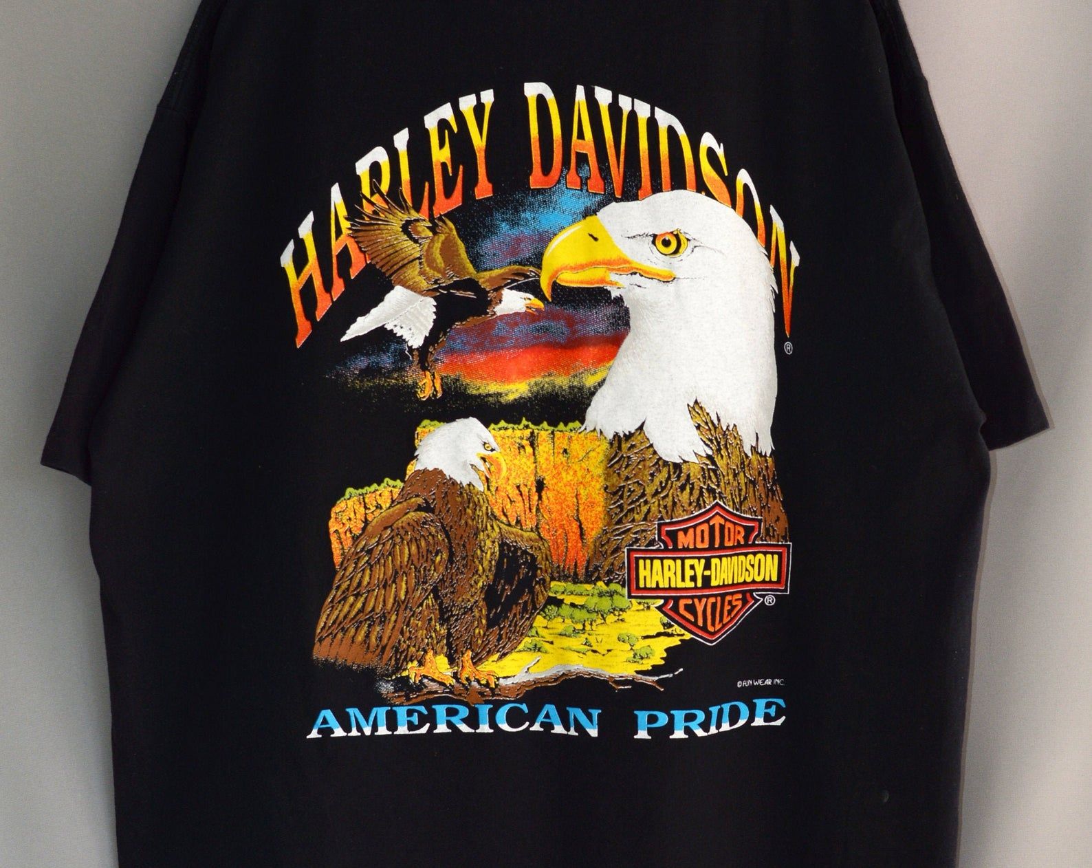 Vintage 90S Harley Davidson American Pride Funwear Inc T Shirt Made In Usa vintage 90s harley davidson american pride funwear inc t shirt made in usa yzpz3