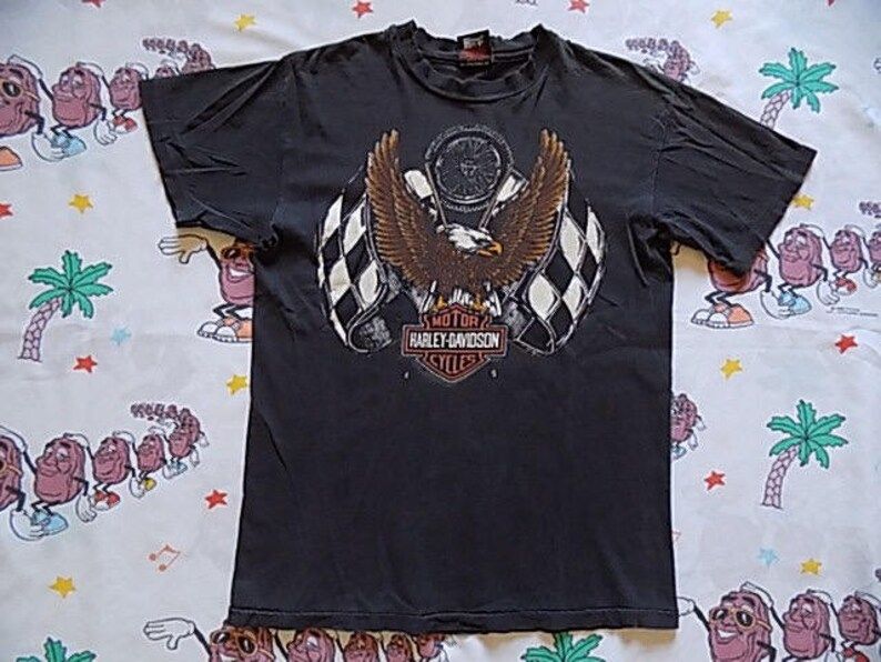 Vintage 90S Harley Davidson Bald Eagle T Shirt Size Small H D Biker Motorcycle