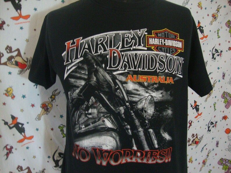 Vintage 90S Harley Davidson Motorcycle Australia Biker Mc T Shirt