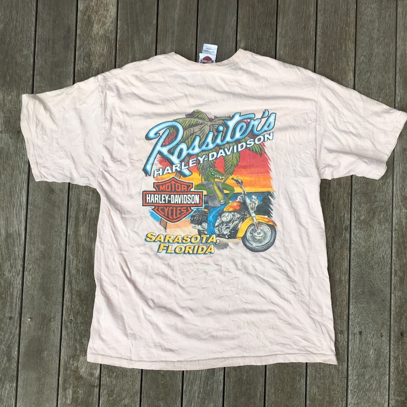 Vintage 90S Harley Davidson Motorcycles Biker Skull Print Oversized Large T Shirt Retro Hipster Streetwear Harley Chopper Dealer Souvenir