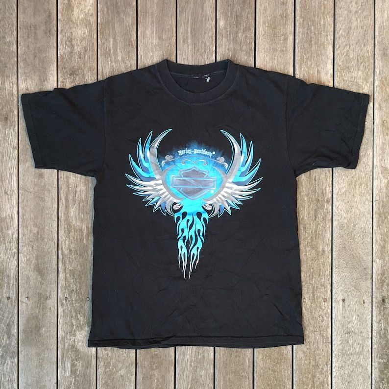 Vintage 90S Harley Davidson Motorcycles Mexico Tribal Print Unisex Small T Shirt Retro Grunge Biker Streetwear Summer Cancun Harley Shirt