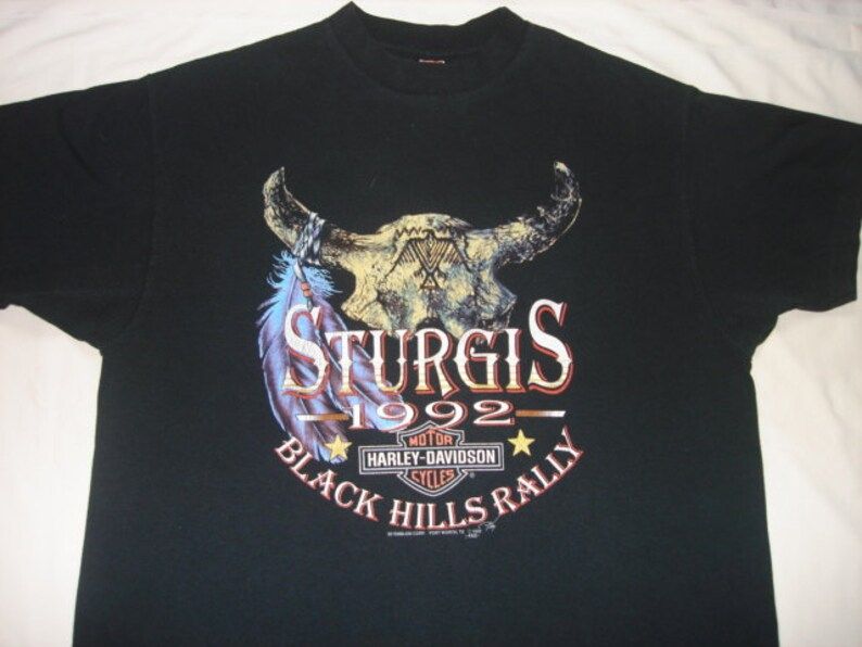 Vintage 90S Harley Davidson Sturgis Black Hills Rally T Shirt L Xl 1992