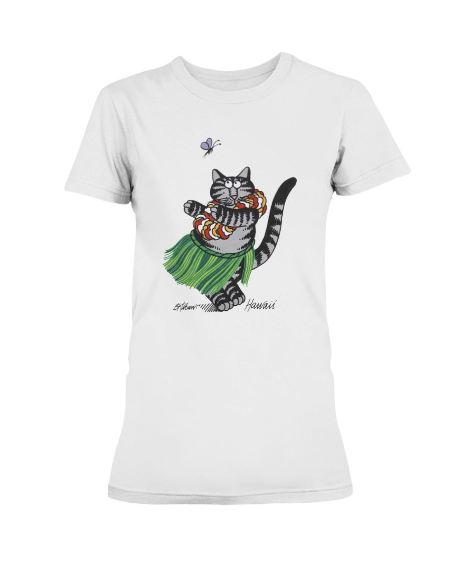Vintage 90S Hawaii B Kliban Cartoon Hula Cat Ladies T Shirt 081921 vintage 90s hawaii b kliban cartoon hula cat ladies t shirt 081921 tcaod