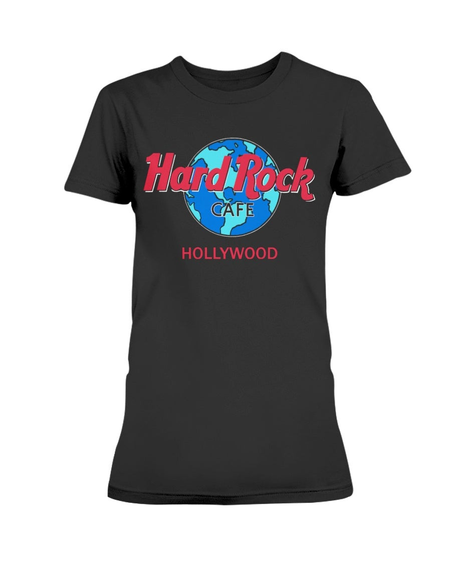 Vintage 90S Hollywood Hard Rock Cafe Earth Ladies T Shirt 211022