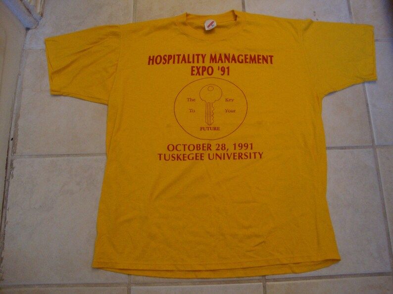 Vintage 90S Hospitality Management Expo 91 Tuskegee University Yellow