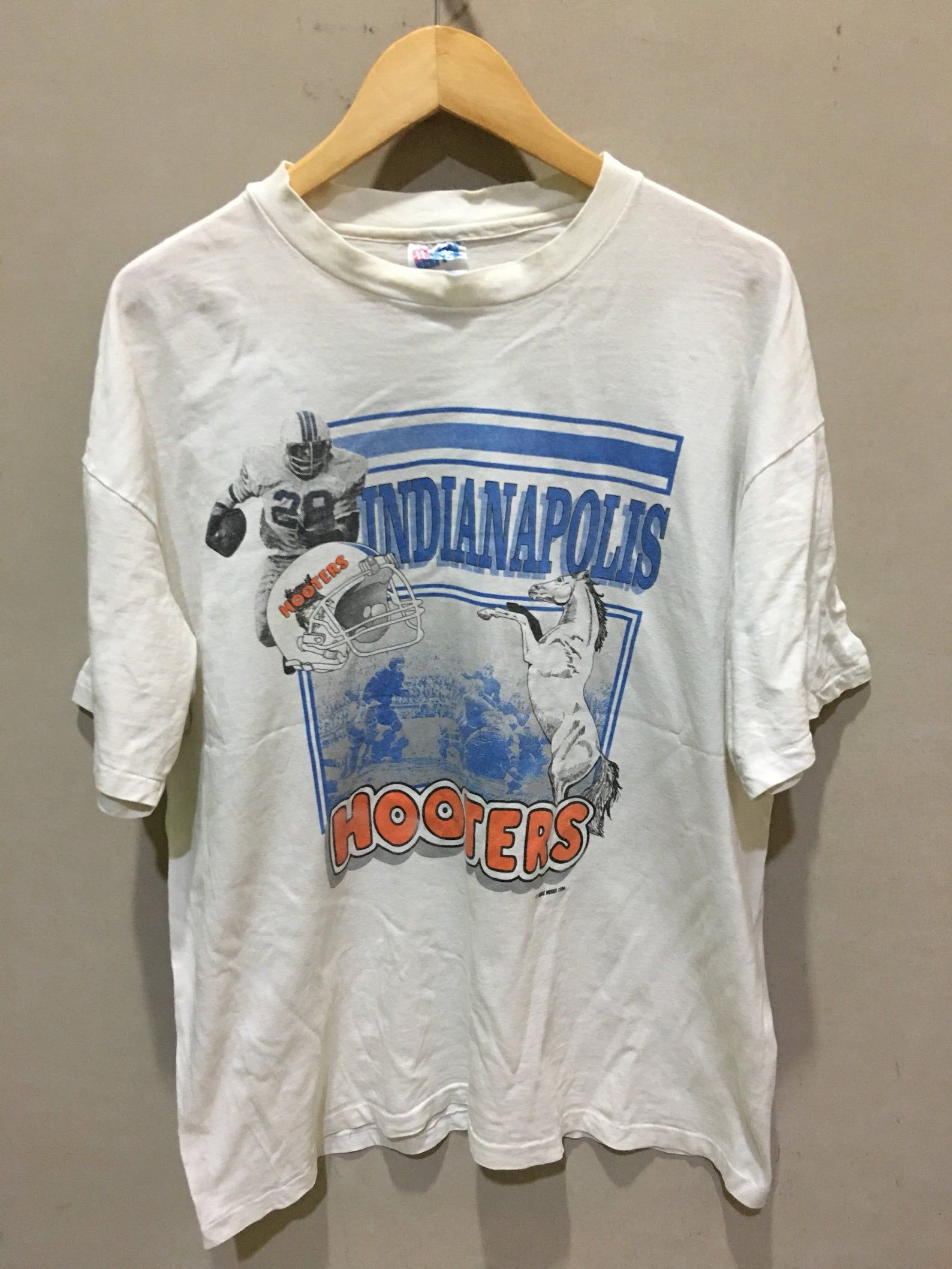 Vintage 90S Indianapolis Hooters 1994 American Football League Nfp Shirt