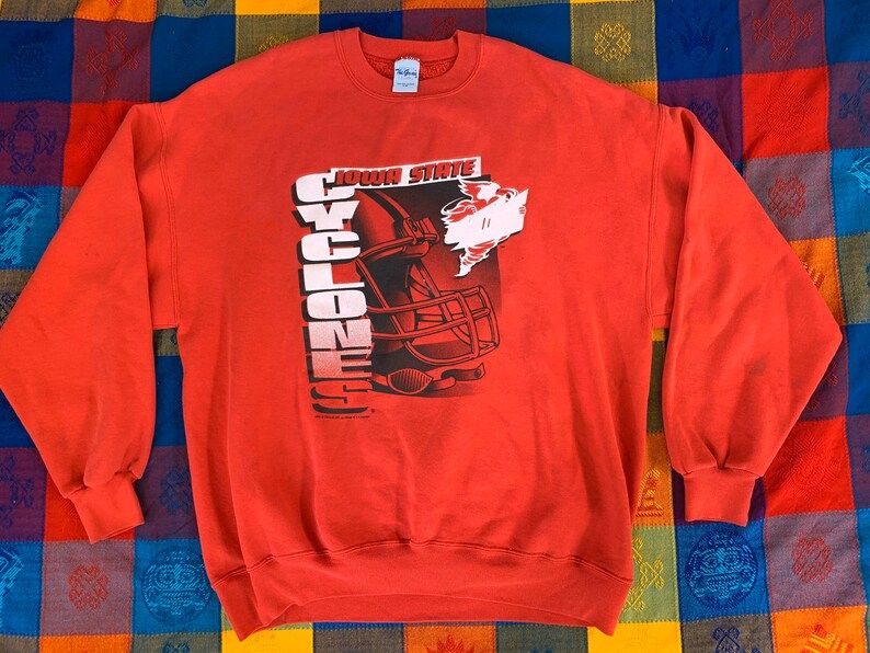 Vintage 90S Iowa State Cyclones Football Crewneck Sweatshirt Size Xxl Chalkline Sportswear