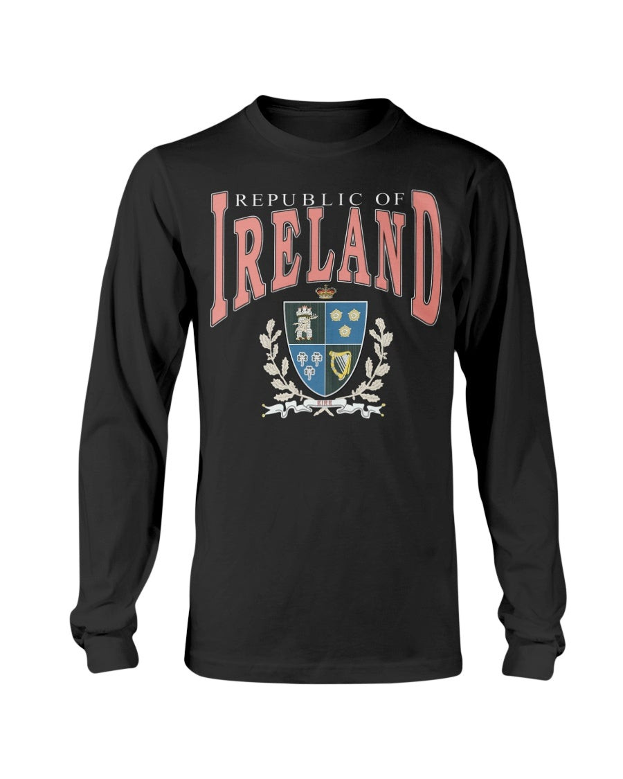 Vintage 90S Ireland Harp Long Sleeve T Shirt 211021
