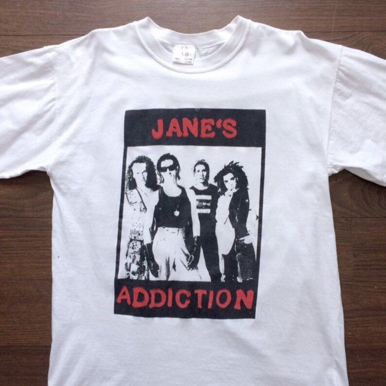 Vintage 90S Janes Addiction T Shirt Rare Bootleg Sz Large