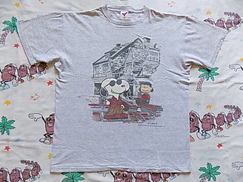Vintage 90S Joe Cool Coffee Haus T Shirt Arge Hipster Funny Snoopy Peanuts