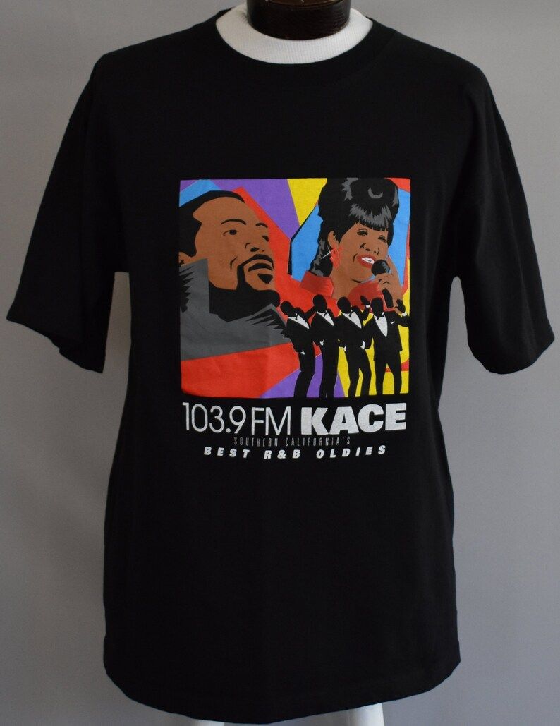Vintage 90S Kace 1039 Tee 1980S Los Angeles Radio Station T Shirt R B Oldies Music Shirt
