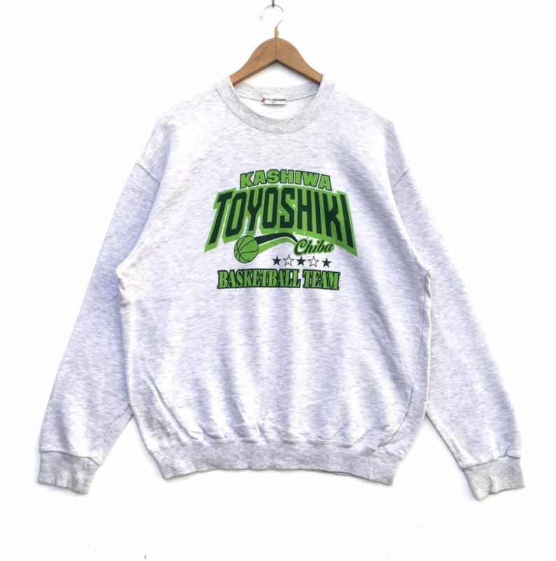 Vintage 90S Kashiwa Toyoshiki Basketball Chiba Team Big Logo Sweatshirt By Floridawind Retro Rap Tees Hip Hop Swag Hype Dope Streetwear