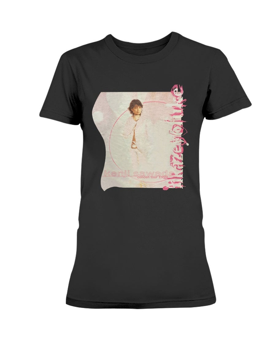 Vintage 90S Kenji Sawada Concert Tour 1999 Li Kaze Yo Fuke Ladies T Shirt 211214