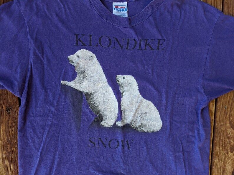 Vintage 90S Klondike And Snow Denver Zoo Polar Bear Tee