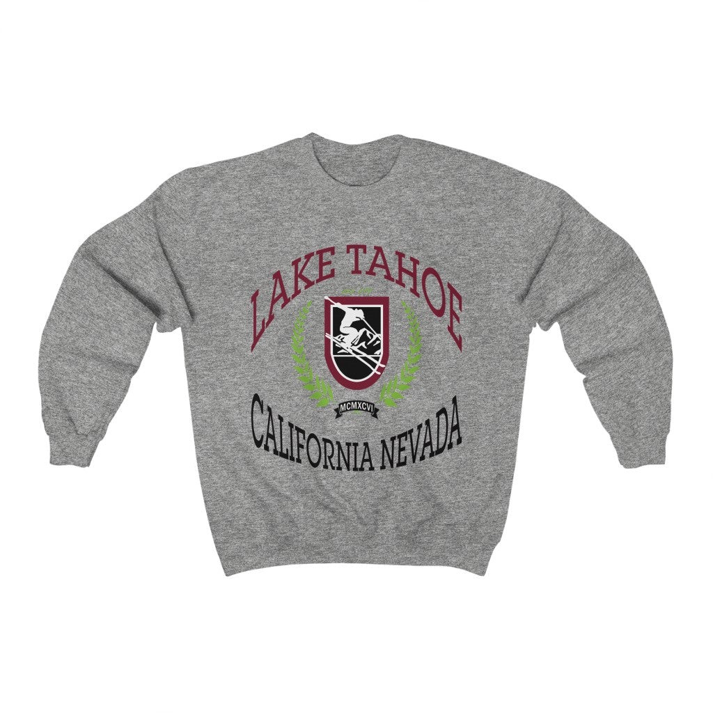 Vintage 90S Lake Tahoe Ski Crewneck Sweatshirt Lake Tahoe California Nevada Sweatshirt 211218