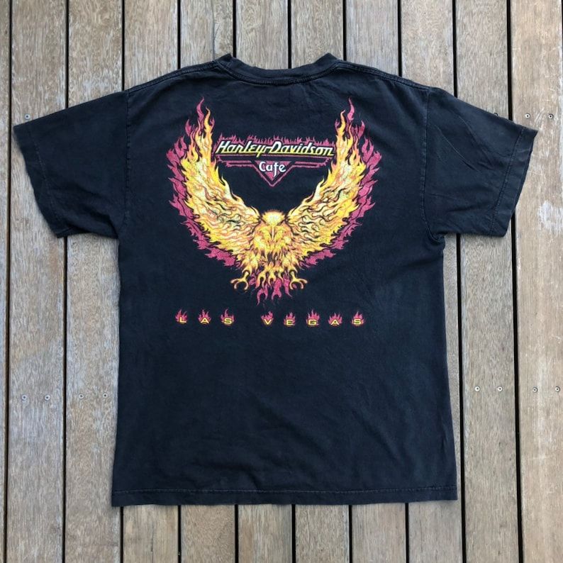 Vintage 90S Las Vegas Harley Davidson Motorcycles Cafe Oversized Large Souvenir T Shirt Retro Hipster Souvenir Harley Davidson Streetwear