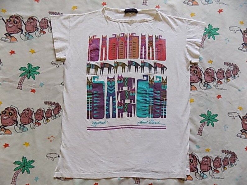 Vintage 90S Laurel Burch Egypticats Nightie Oversized T Shirt L Artwork