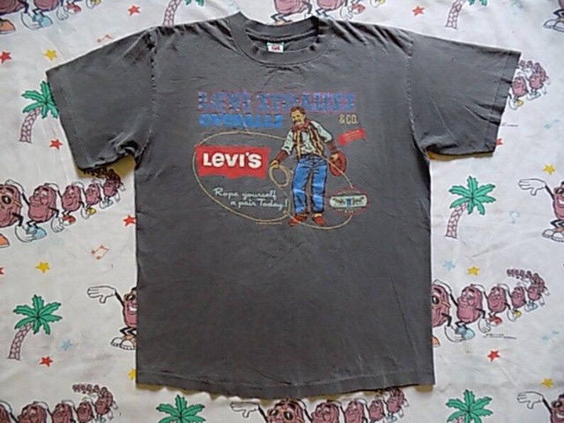 Vintage 90S Levis Levi Strauss Overalls T Shirt 1993 Vintage Advertisement