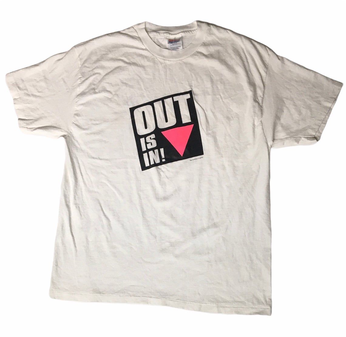 Vintage 90s LGBTQ OUT Is In Pink shirt