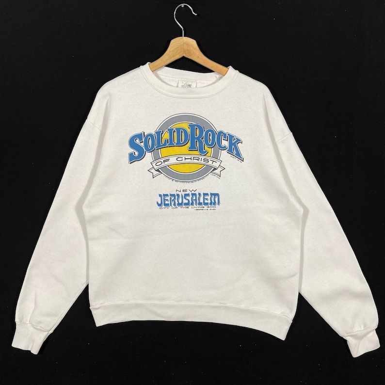 Vintage 90S Living Epistles Crewneck Sweatshirt Solid Rock Of Christ vintage 90s living epistles crewneck sweatshirt solid rock of christ ietmu