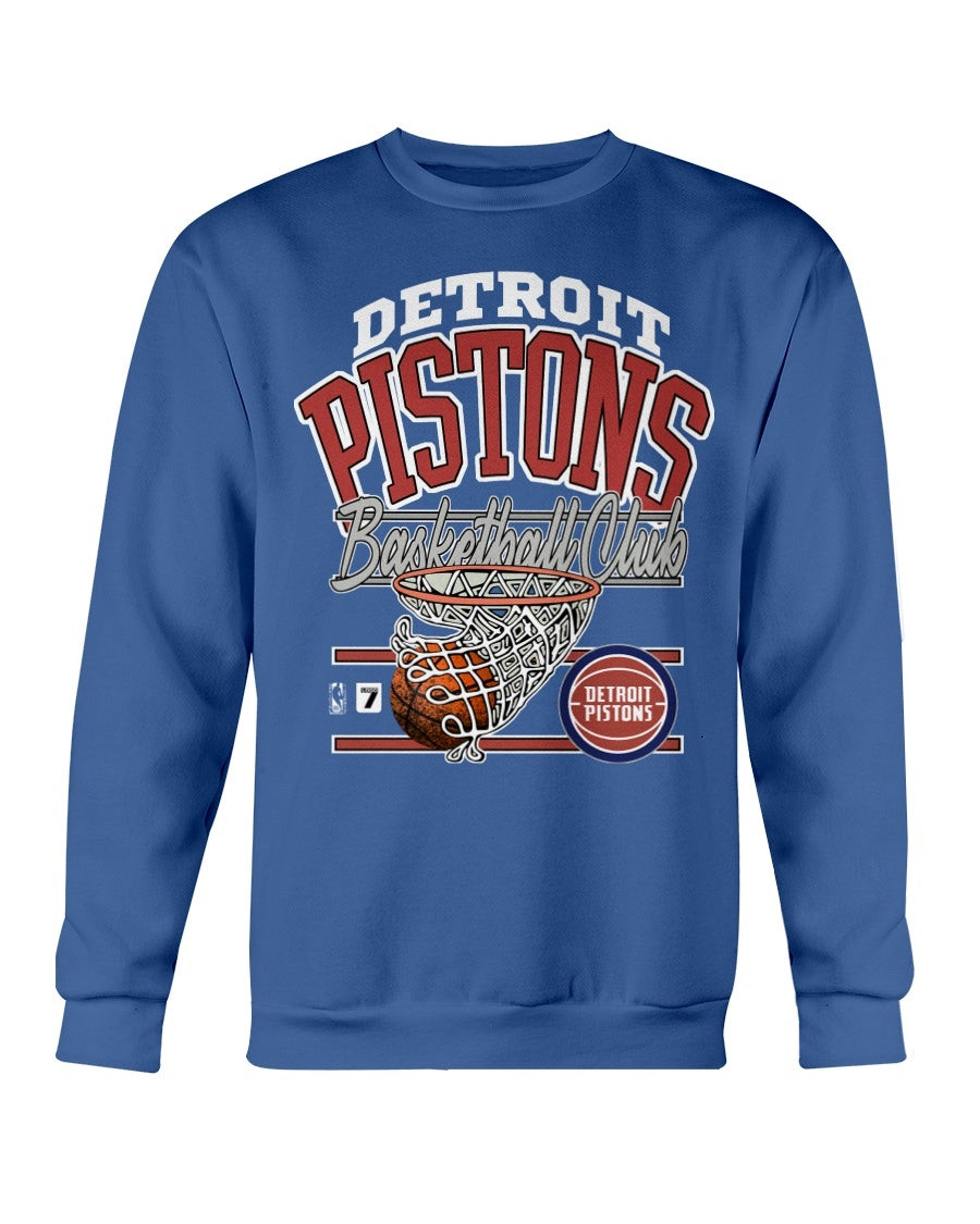 Vintage 90S Logo 7 Detroit Pistons Big Print Sweatshirt 211214