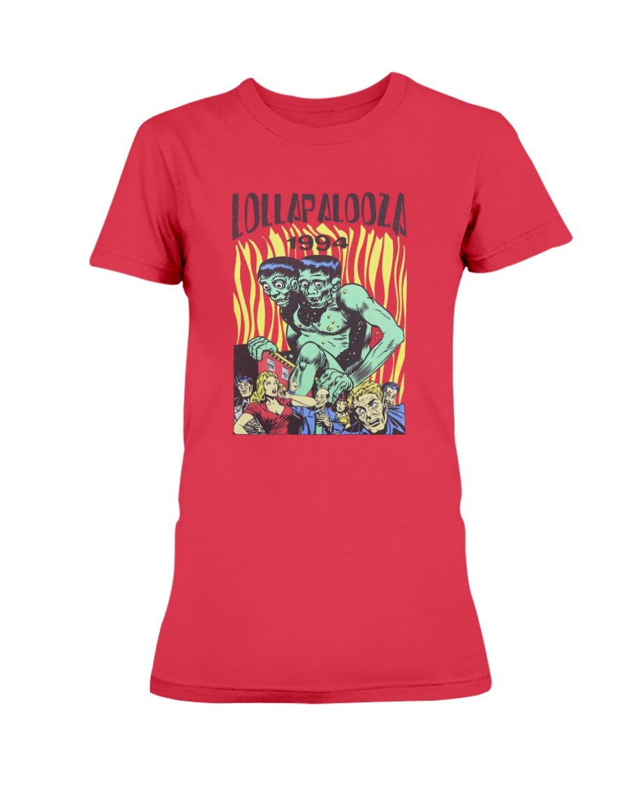 Vintage 90S Lollapalooza 1994 Tour Ladies T Shirt 211225