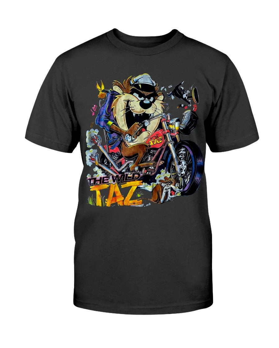 Vintage 90S Looney Tunes Tazmanian Devil The Wild Taz Motorcycle Biker T Shirt 070521 vintage 90s looney tunes tazmanian devil the wild taz motorcycle biker t shirt 070521 z05qe
