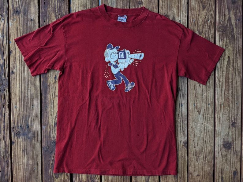 Vintage 90S Made In Usa Mossimo Super 8Old School Filmer Skate Tee